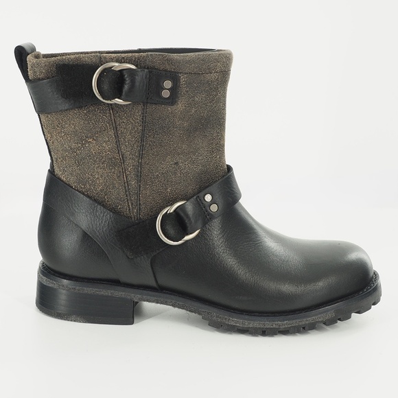 Woolrich Baltimore Black Crackle Leather Boot Women's Size 10 - Picture 3 of 9